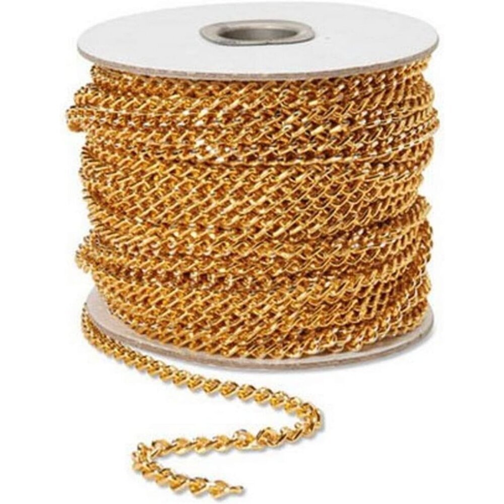 Darice 1855-22  5mm Gold Curb Chain---100 feet on Spool